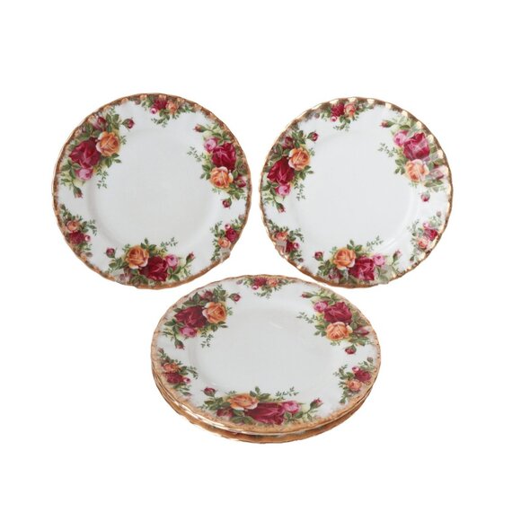 5 Vintage Royal Albert Bread and Butter Plates Old Country Roses Porcelain - Picture 1 of 5